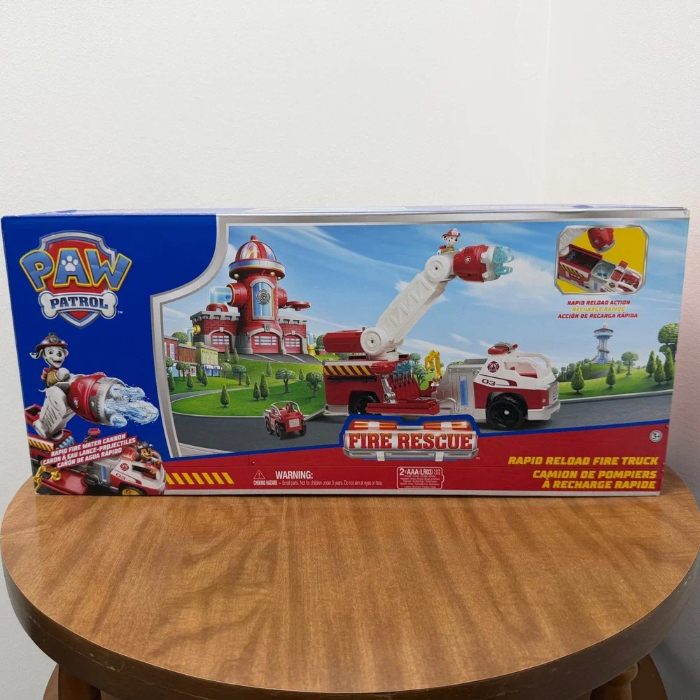 Paw Patrol Rapid Reload Fire Truck Marshall Fire Rescue Vehicle Playset Red